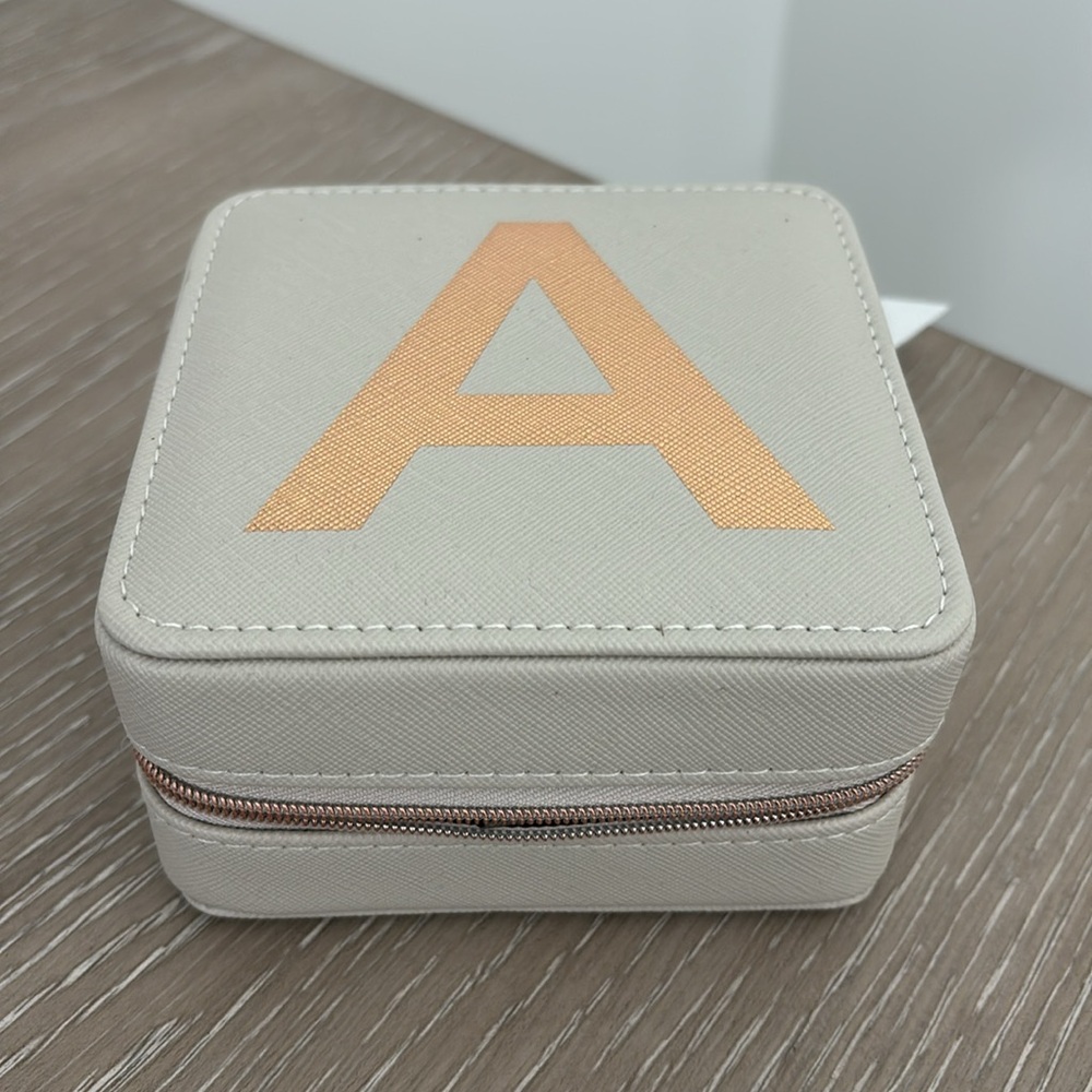 Small Travel Jewelry Case-Initial A - Picture 2 of 7
